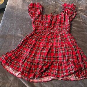 hot topic red plaid dress